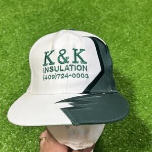 Vintage Sharktooth Snapback K & K Construction 90s Retro Green And White NWOT‎